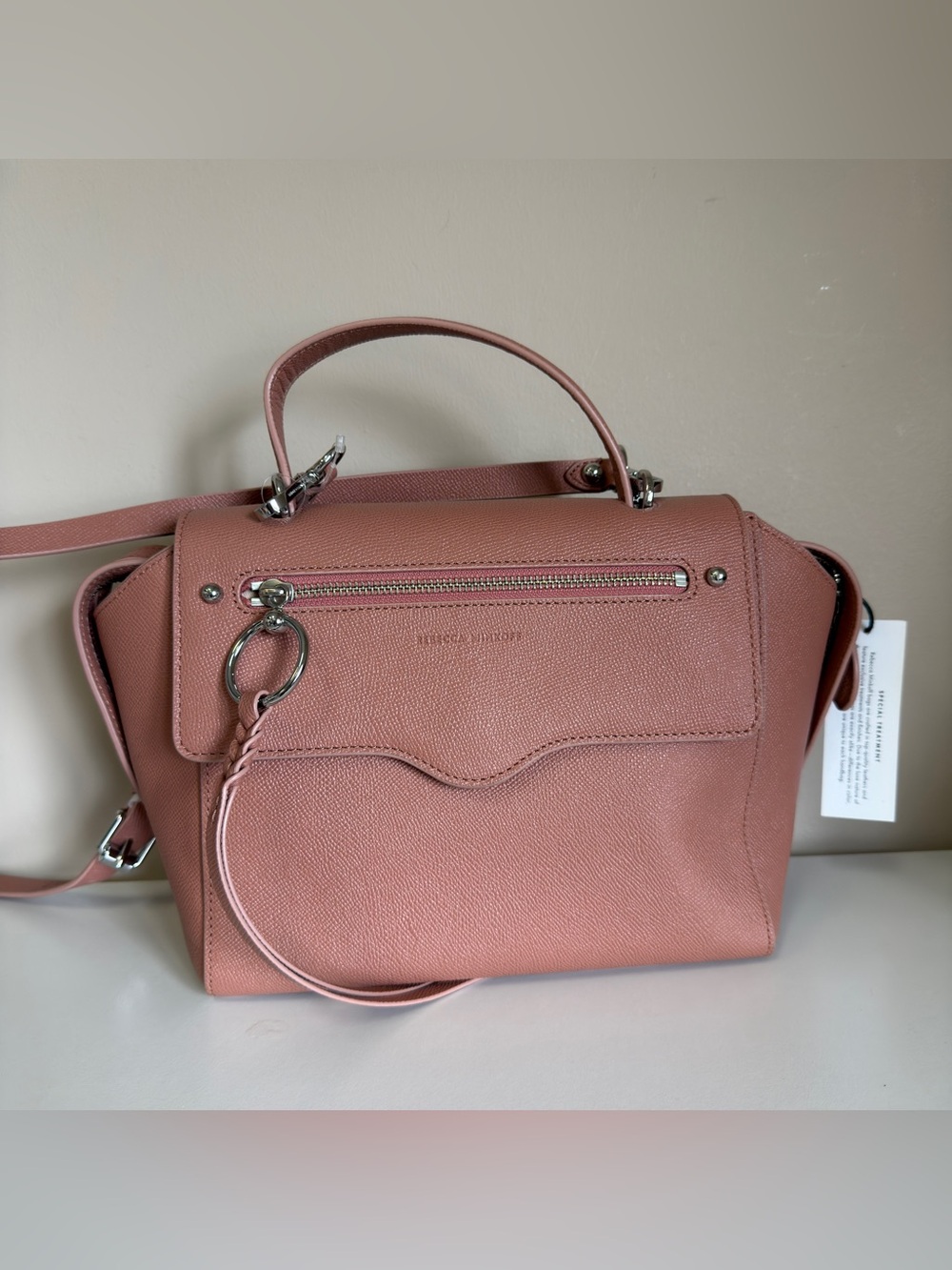 Rebecca Minkoff Blush Pink Structured Leather Top-Handle Bag